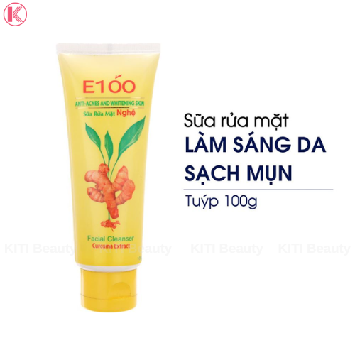 Sữa Rửa Mặt Nghệ E100 Ngừa Mụn 100g | Làm Sạch Sâu, Giảm Thâm